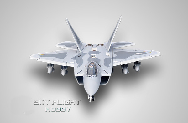 Sky Flight Hobby LX F-22 Raptor 2x70mm Jet Vector Thrust ARF RC Airplane