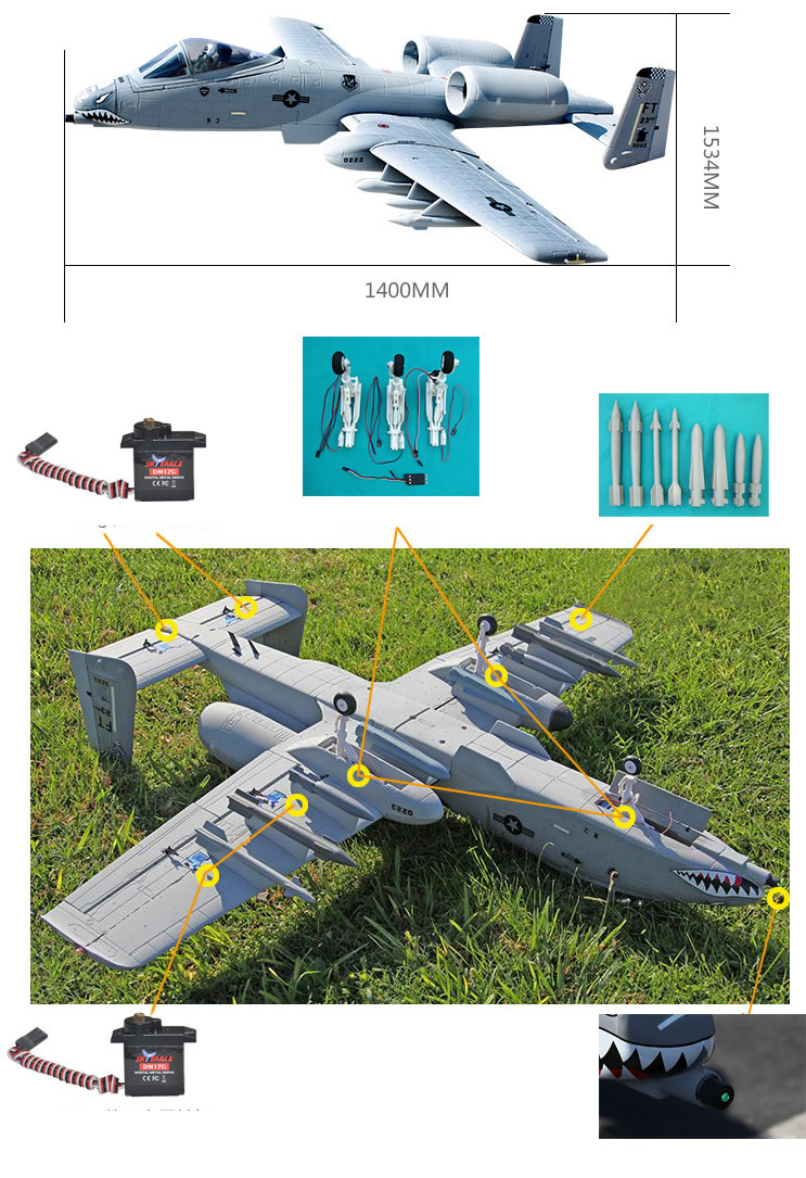 Sky Flight Hobby A-10 Warthog 2x70mm Jet PNP UPGRADE