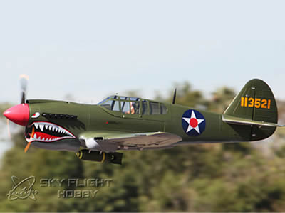 Sky Flight Hobby LX P-40 Warhawk Warbird Green PNP RC airplane