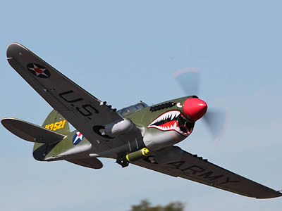 Sky Flight Hobby LX P-40 Warhawk Warbird Green PNP RC airplane
