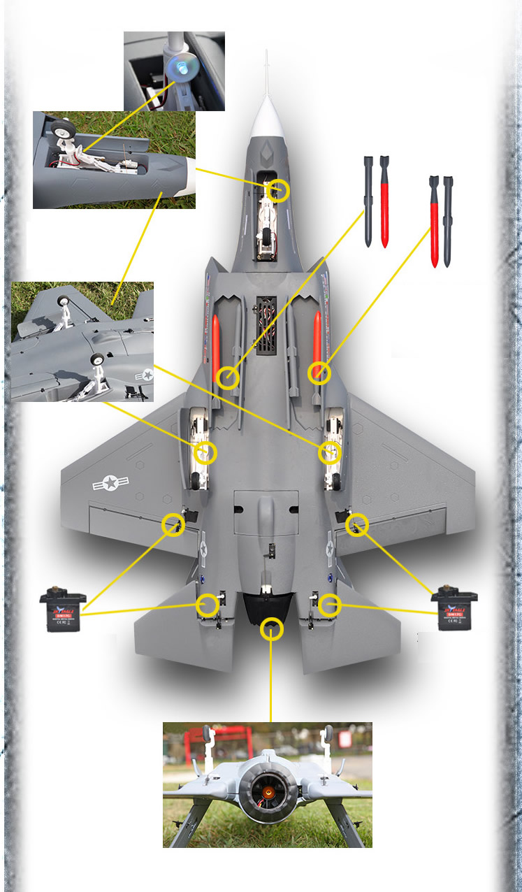 LX F-35 70mm EDF 360 Vector RC Jet With Retracts PNP RC airplane