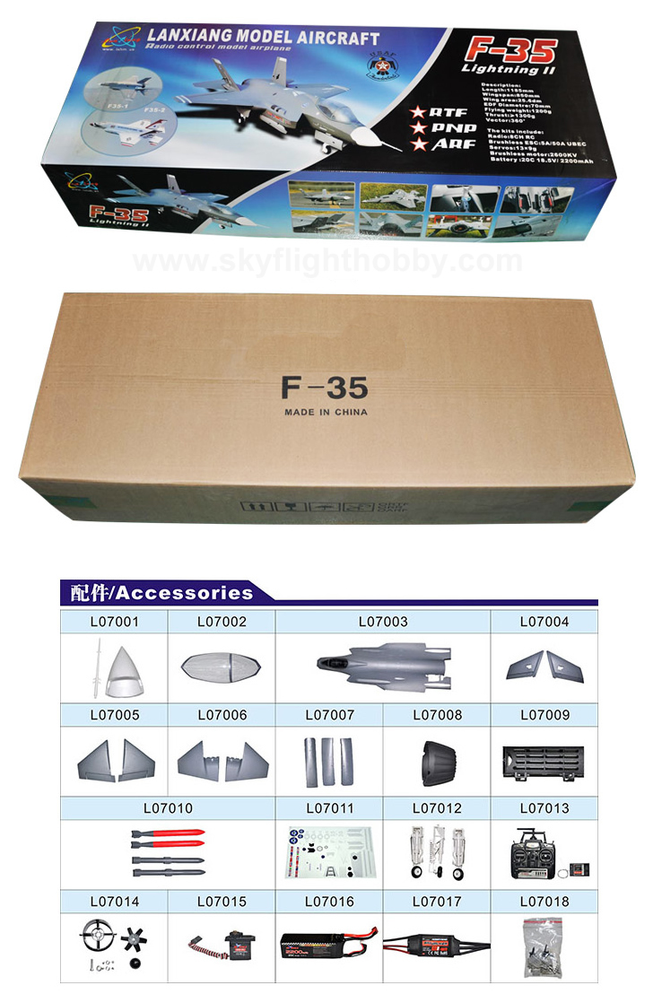 LX F-35 70mm EDF 360 Vector RC Jet With Retracts PNP RC airplane